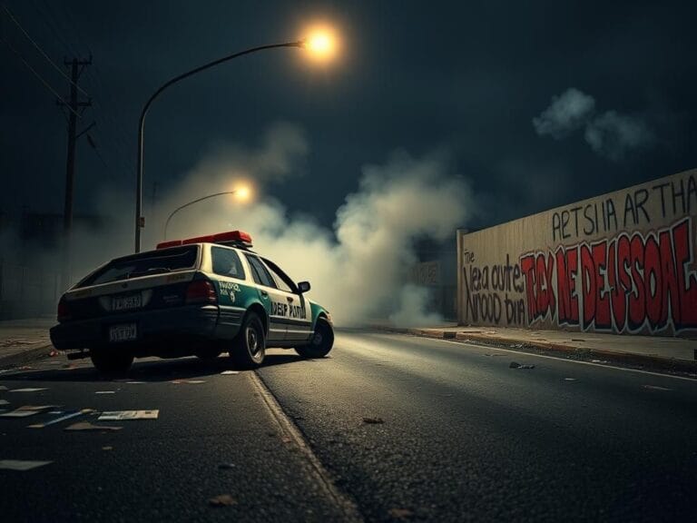 Flick International Abandoned Border Patrol vehicle surrounded by debris after violent clash in Chicago