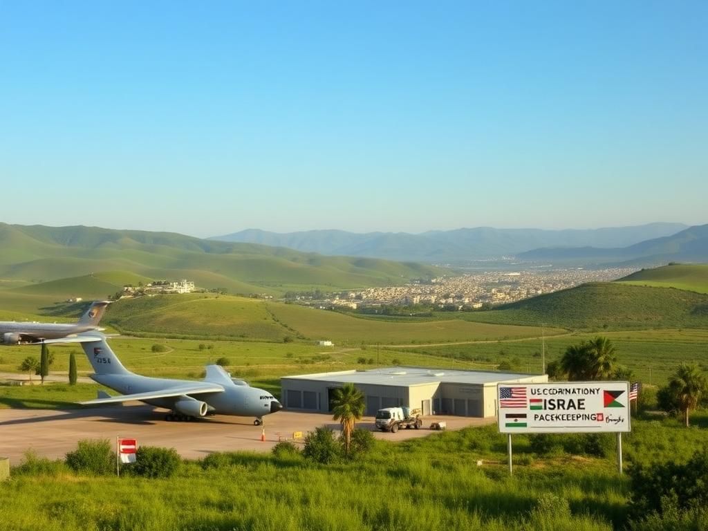 Flick International U.S. Military C-17 transport plane at a coordination base in Israel