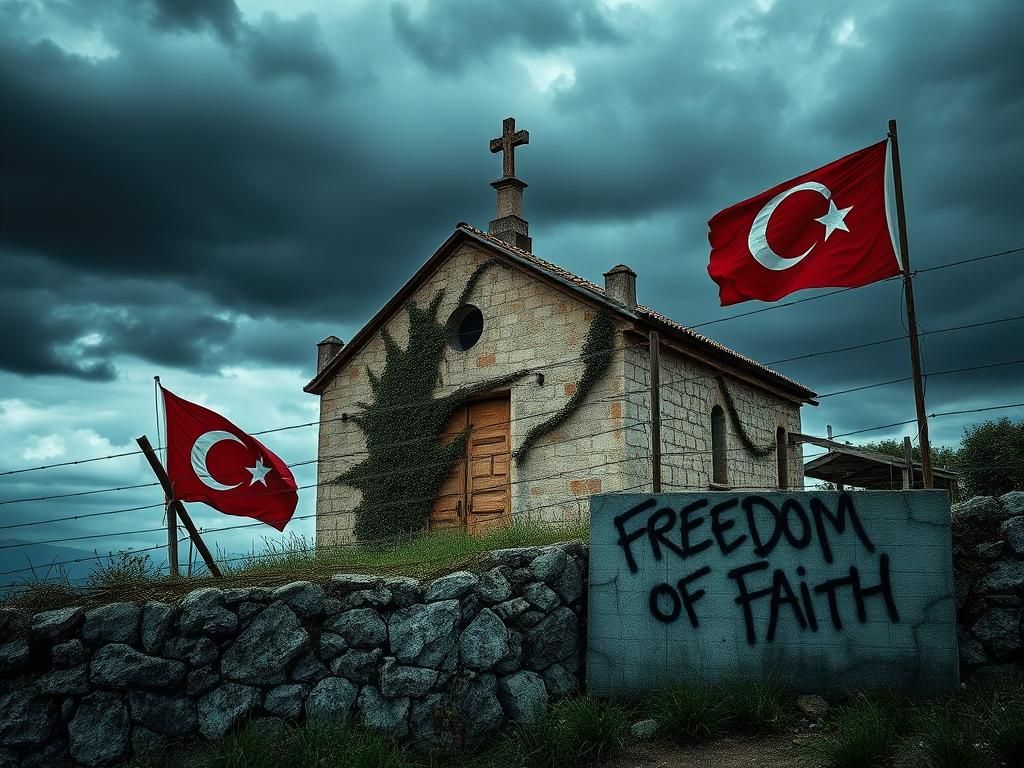 Flick International Weathered stone church in Turkey symbolizing religious freedom struggles