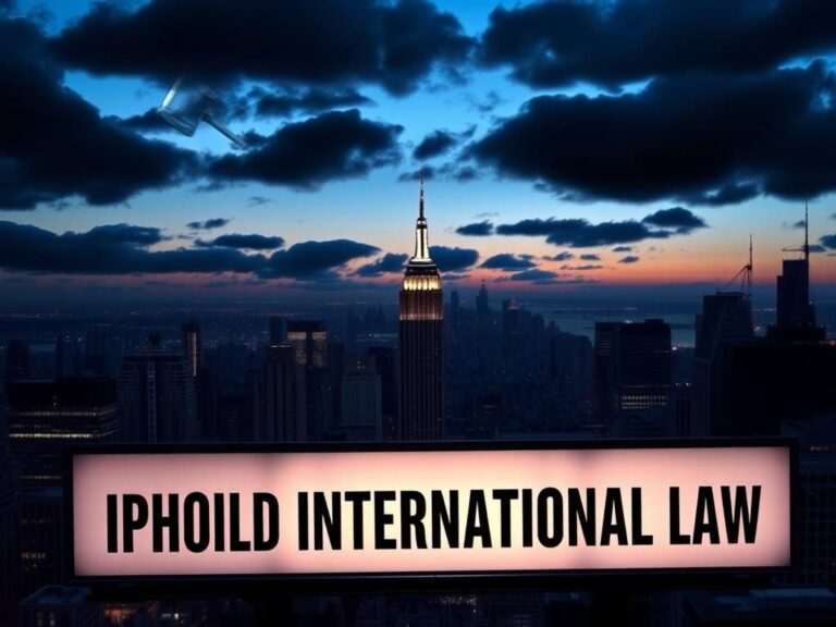 Flick International Dramatic New York City skyline at dusk with accountability-themed billboard