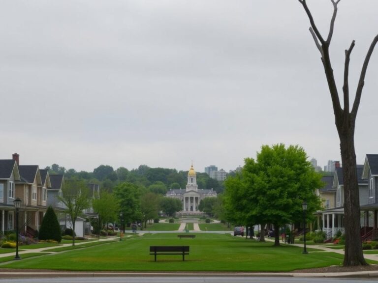 Flick International Peaceful street scene in Broadview, Illinois with residential homes and gardens