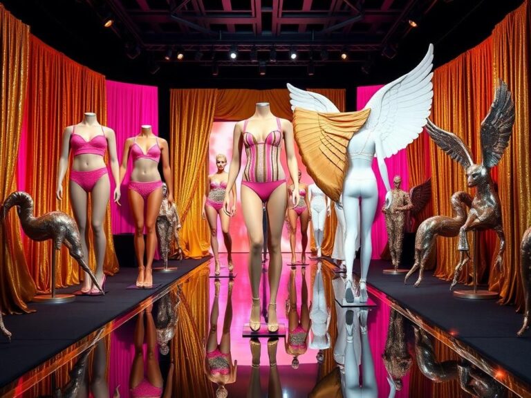 Flick International Models Gigi Hadid, Emily Ratajkowski, and Behati Prinsloo showcasing vibrant lingerie on the Victoria's Secret Fashion Show runway
