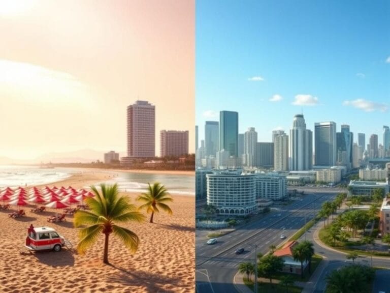 Flick International A split landscape depicting contrasting lifestyles in no-income-tax and high-tax states