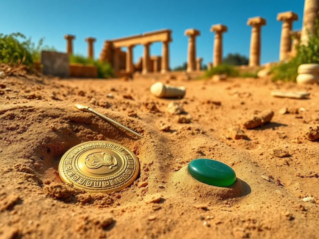 Flick International Golden brooch and jade stone unearthed in Troy excavation