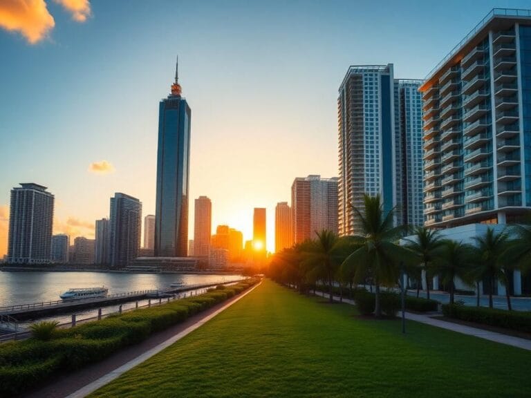 Flick International A panoramic view of downtown Miami showcasing the skyline and the historic Freedom Tower.