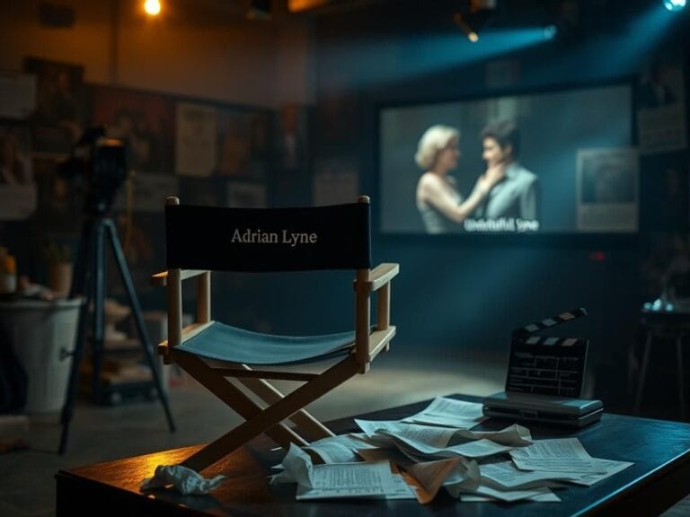 Flick International Empty director's chair on film set with name 'Adrian Lyne', symbolizing missed opportunity