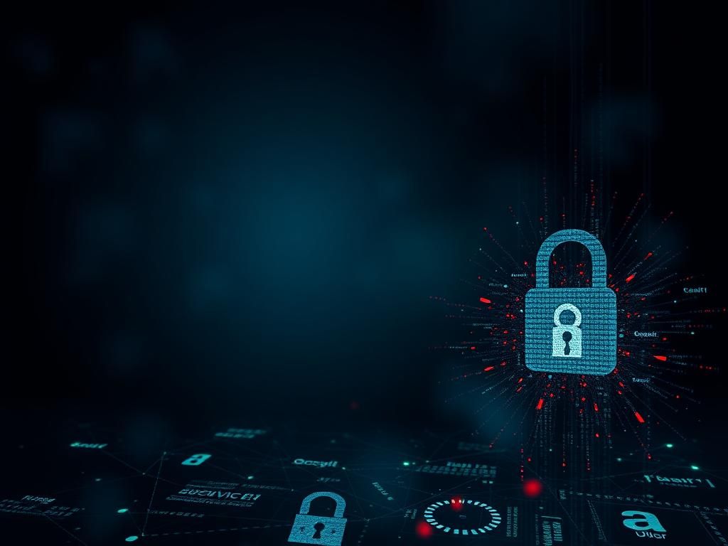 Flick International Abstract representation of a cyber attack in a dark digital landscape