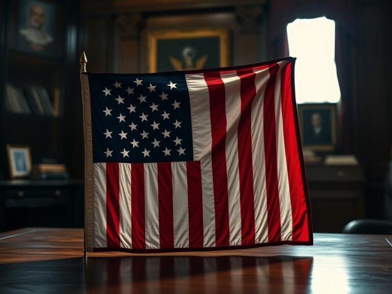Flick International Close-up of an American flag with hidden swastika patterns woven into the fabric