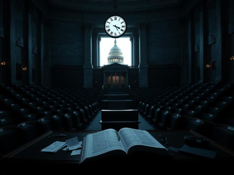 Flick International Empty Senate chamber highlighting the impact of the ongoing government shutdown