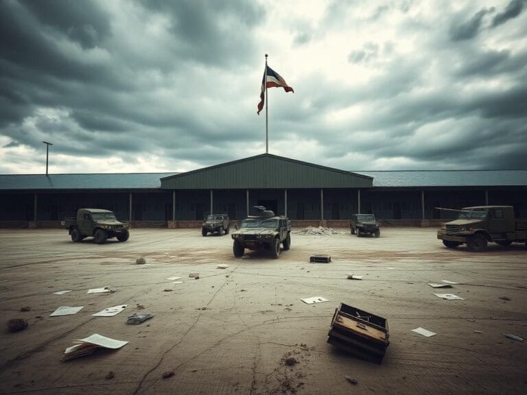 Flick International Deserted military base symbolizing chaos during government shutdown