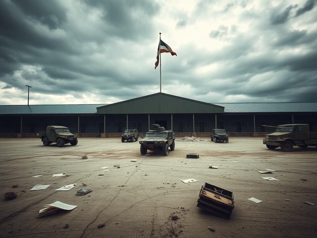 Flick International Deserted military base symbolizing chaos during government shutdown