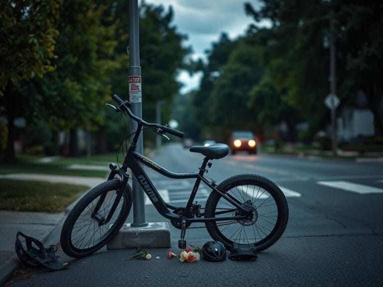 Flick International Empty e-bike resting against a street lamp, symbolizing lost innocence after the tragic crash in New Jersey.