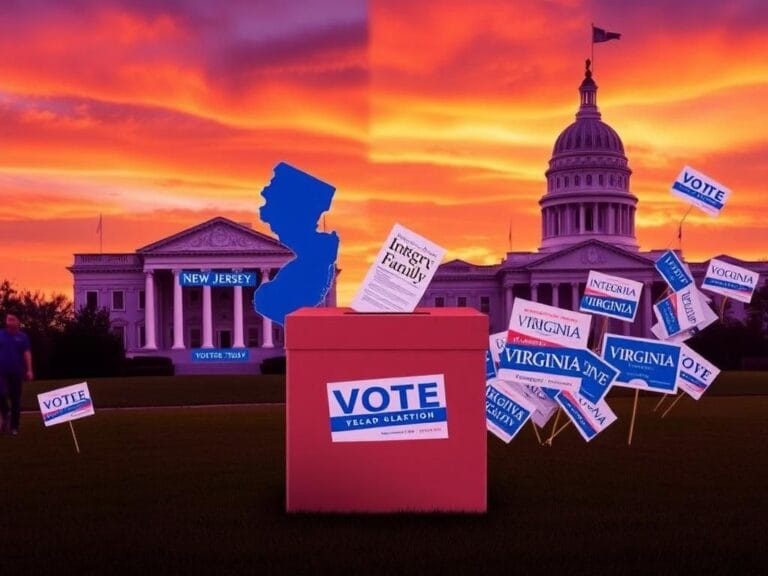 Flick International Dramatic portrayal of the New Jersey State House and Virginia State Capitol at sunset