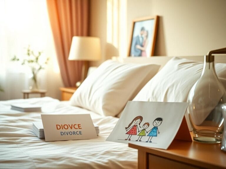 Flick International Serene bedroom scene with child's drawing symbolizing family innocence