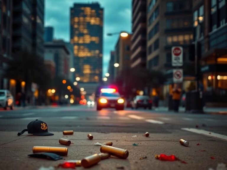 Flick International Bullet-riddled street scene in Denver after police shooting