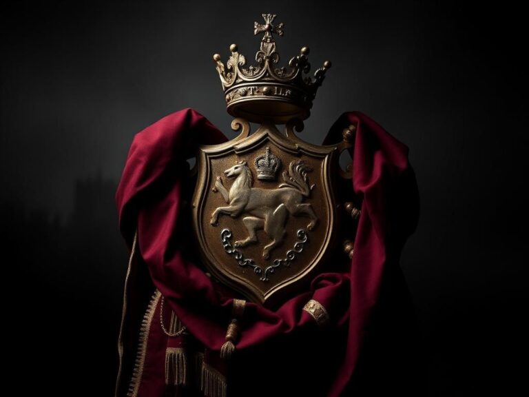 Flick International Weathered British crest with a royal crown, symbolizing the monarchy's tarnished reputation