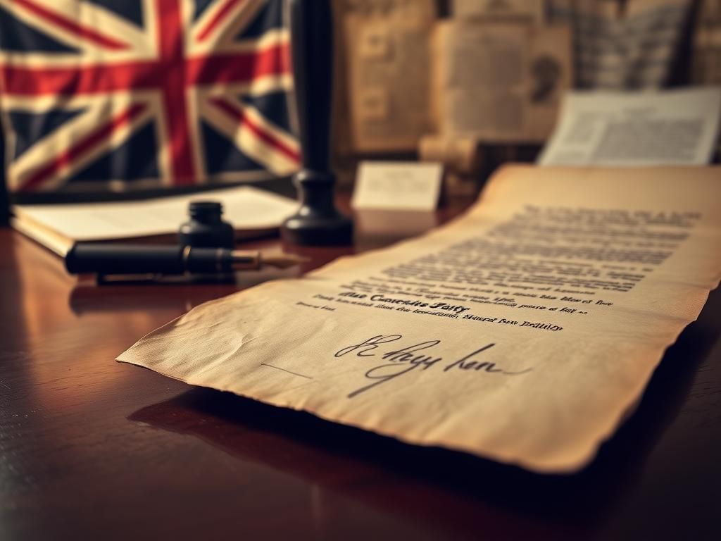 Flick International A close-up of an aged document signed by Margaret Thatcher