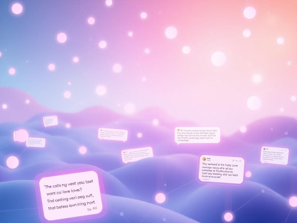 Flick International A surreal digital landscape depicting a glowing network of AI chatbots represented as vibrant orbs in a pastel background.