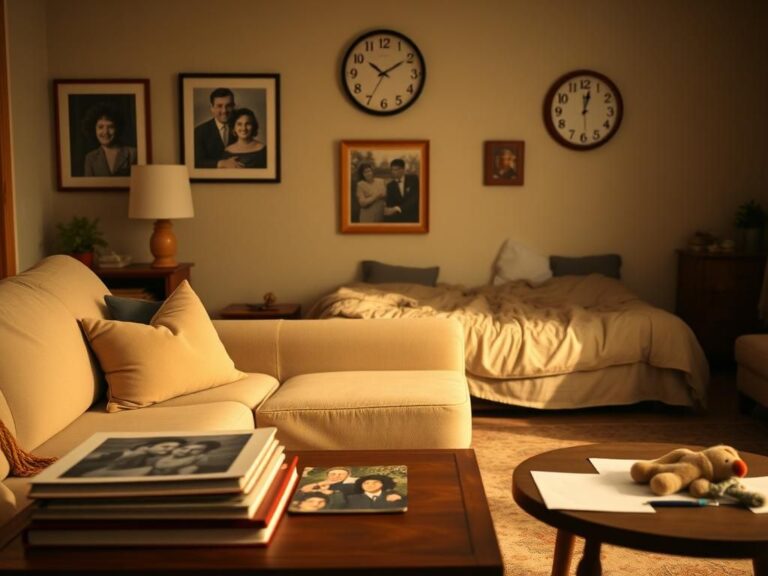 Flick International A cozy living room scene reflecting family life with soft lighting and personal touches.