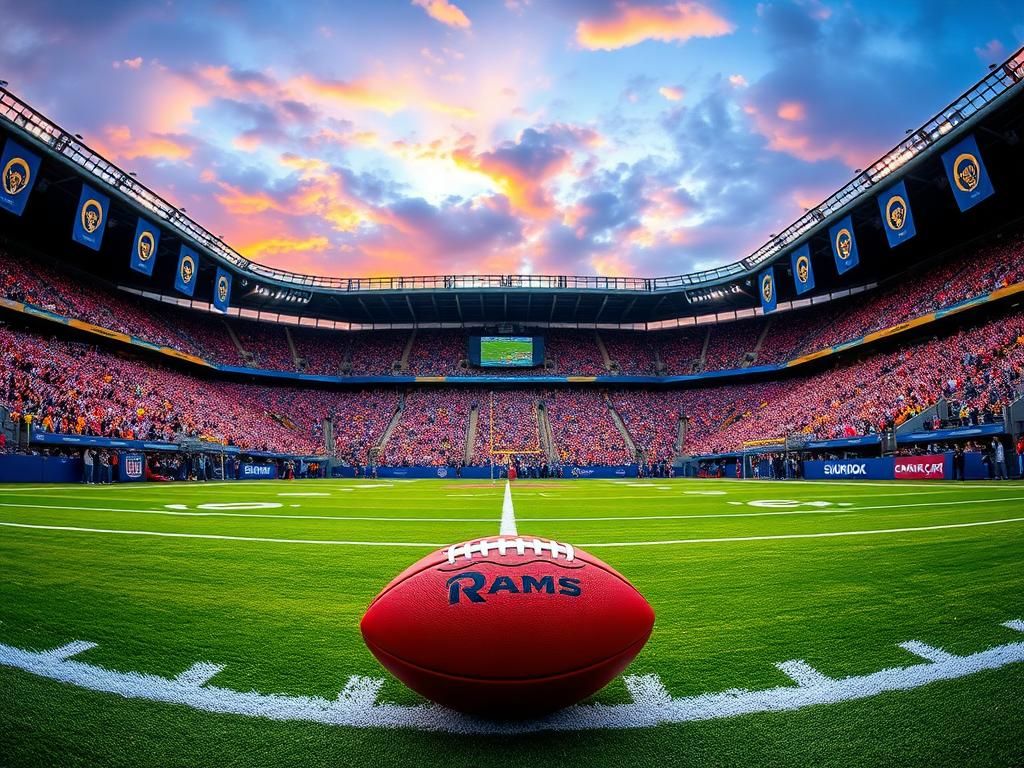 Flick International Panoramic view of a vibrant football stadium in London during Rams vs. Jaguars game