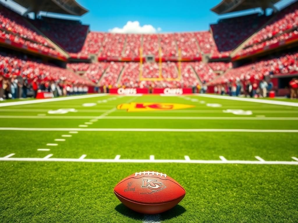 Flick International Vibrant scene of a Kansas City Chiefs football game with fans in the background