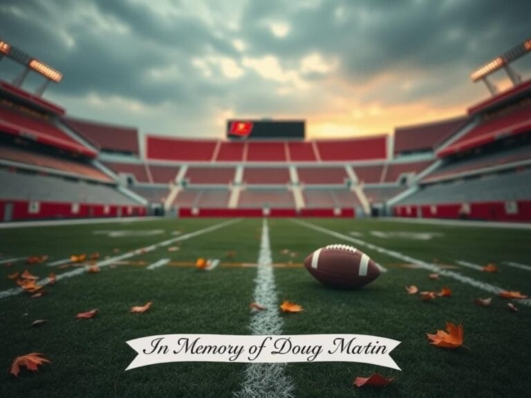Flick International Somber scene of an empty football stadium honoring Doug Martin