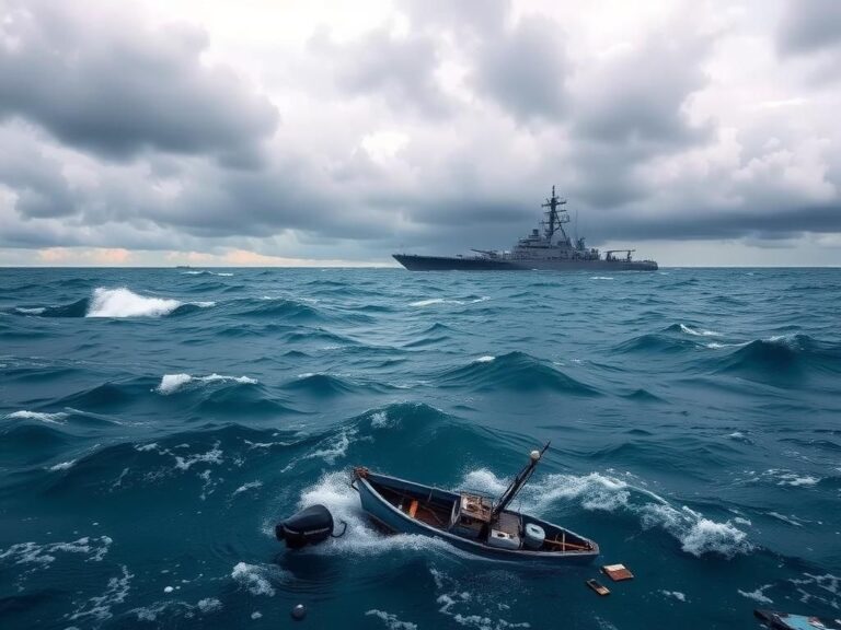 Flick International Dramatic seascape of turbulent Caribbean ocean with submerged boat wreckage