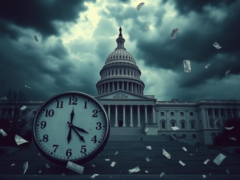 Flick International Dramatic view of the U.S. Capitol building under dark storm clouds, illustrating political turmoil
