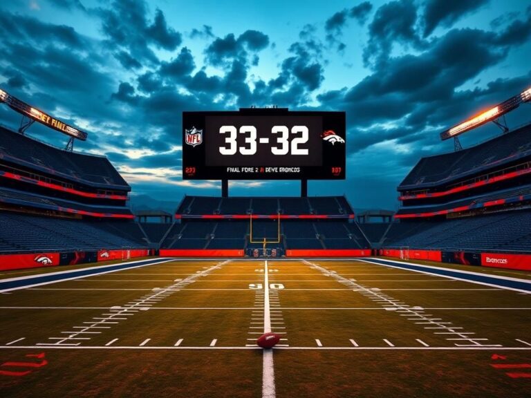 Flick International A dramatic scene of an empty football field after the Giants' loss to the Broncos