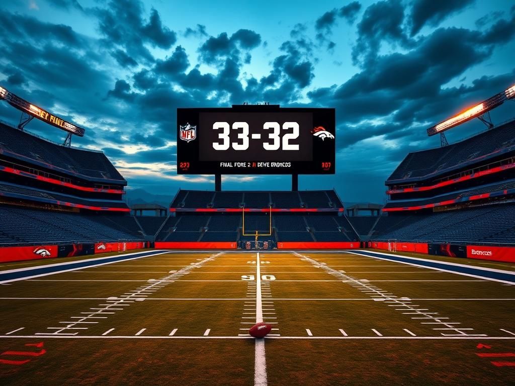 Flick International A dramatic scene of an empty football field after the Giants' loss to the Broncos