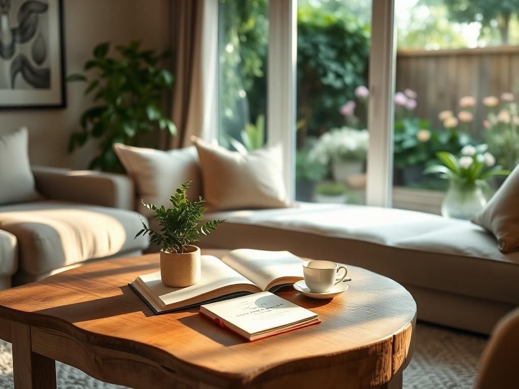 Flick International Serene living room reflecting natural beauty and authenticity