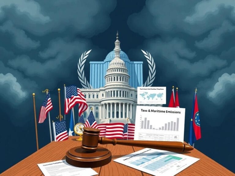Flick International Conceptual illustration of the United Nations building overshadowing American symbols like the Capitol and flag
