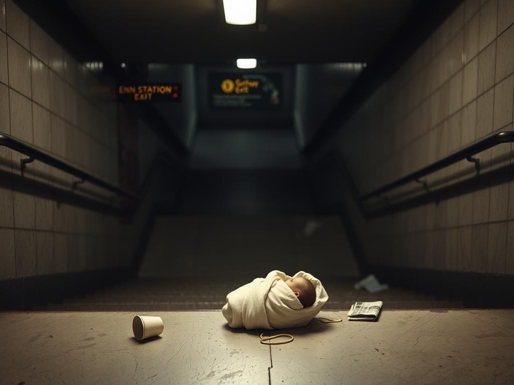 Flick International Newborn baby found with umbilical cord in Penn Station