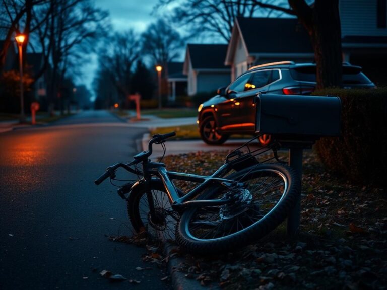 Flick International Abandoned electric bike on a suburban street symbolizing loss and tragedy