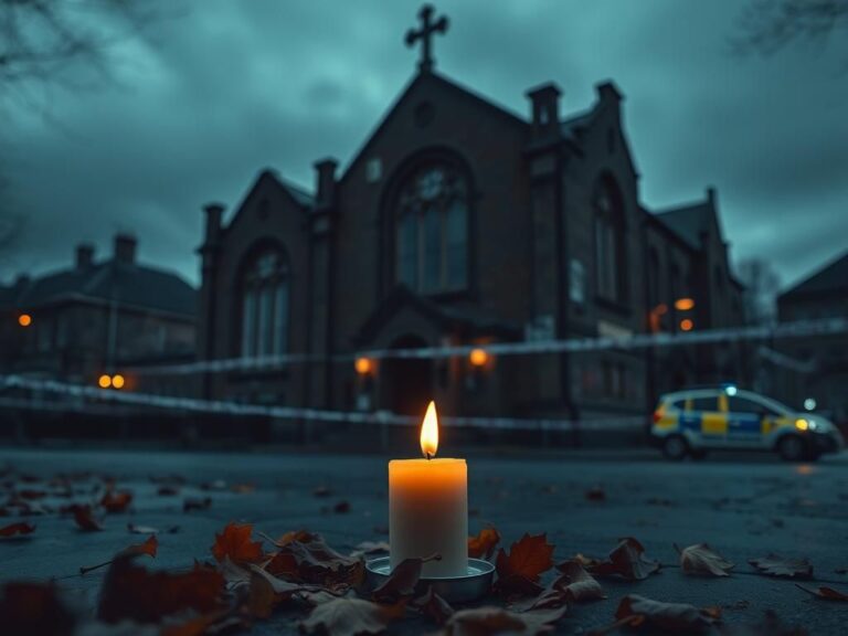 Flick International A somber synagogue in Manchester, England, illustrating mourning amidst architectural beauty