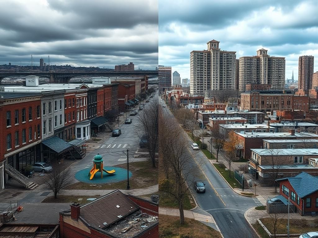 Flick International A divided urban landscape showcasing Baltimore's stark contrasts between wealth and poverty