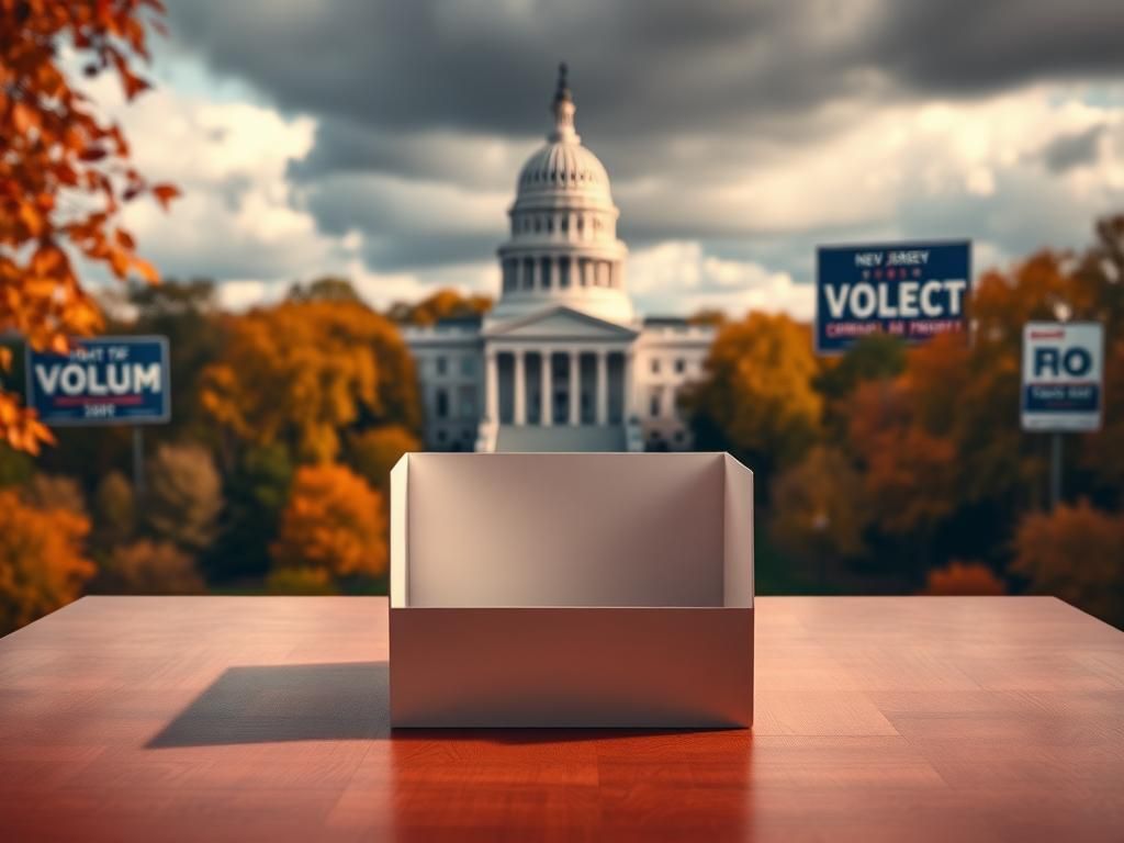 Flick International Aerial view of New Jersey state capitol building during autumn