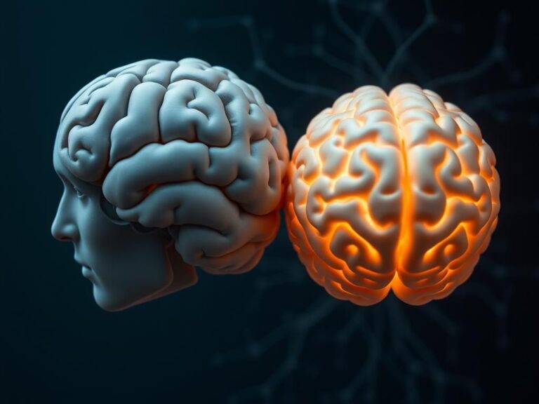 Flick International Close-up of male and female brains illustrating differing shrinkage patterns and Alzheimer's disease connection