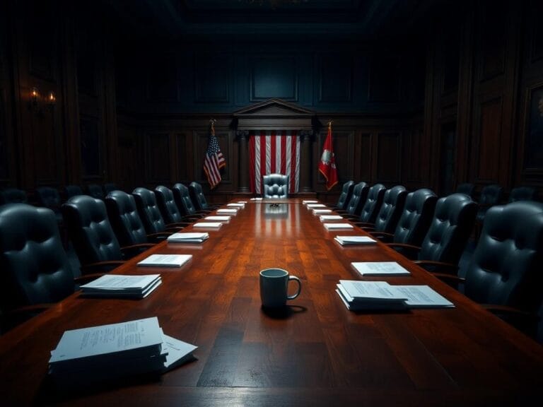 Flick International Grand empty conference room in the U.S. Capitol building symbolizing political stalemate