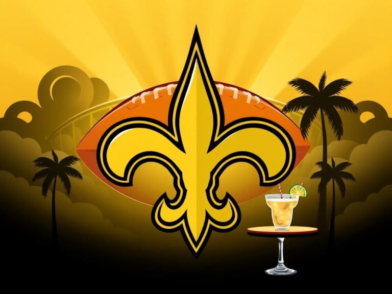 Flick International Illustration of a New Orleans Saints football gradient featuring the fleur-de-lis emblem and cultural elements of New Orleans