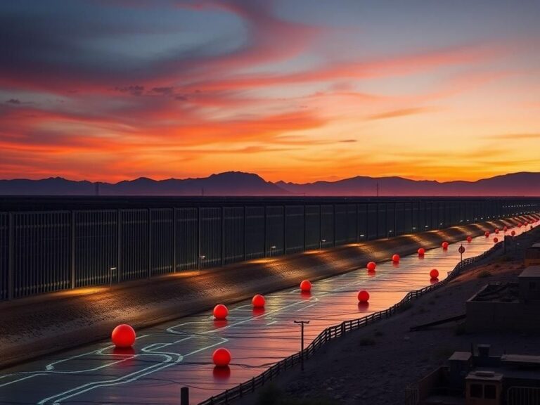 Flick International High-tech border security barrier in the southwestern U.S. desert
