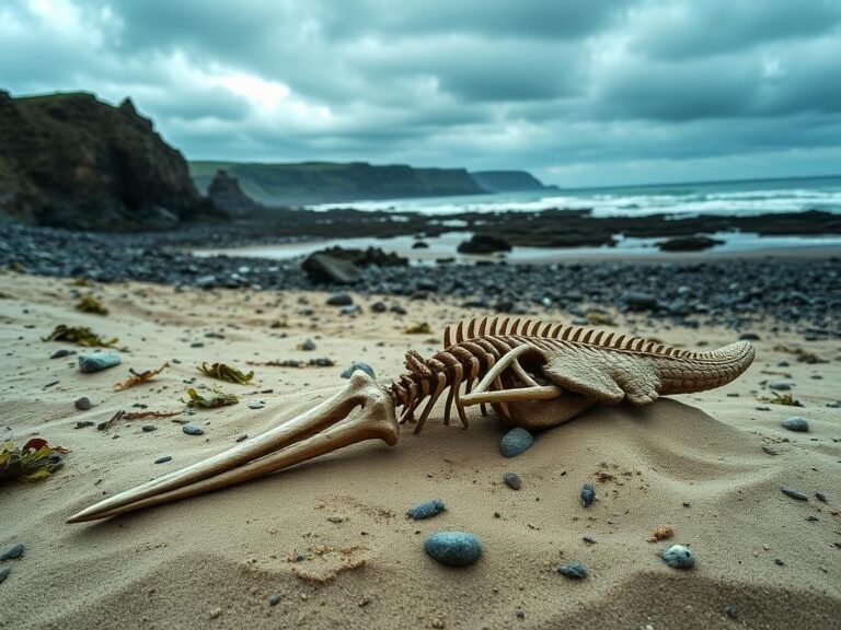 Flick International Nearly complete skeleton of Xiphodragon goldencapensis on Dorset's Jurassic Coast