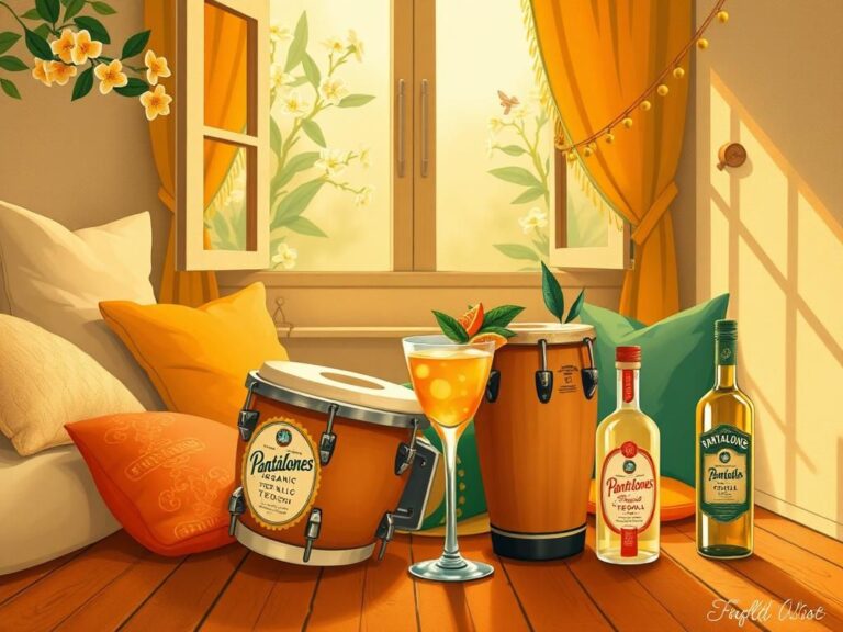 Flick International Cozy indoor scene inspired by Matthew McConaughey's bongo arrest featuring vintage drums and tequila bottles