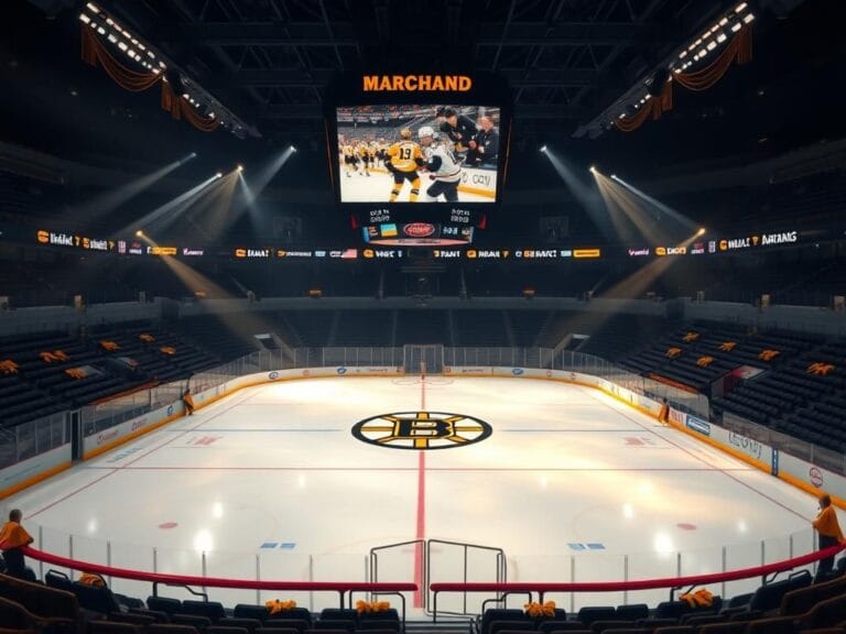 Flick International Emotional tribute scene at TD Garden honoring Brad Marchand