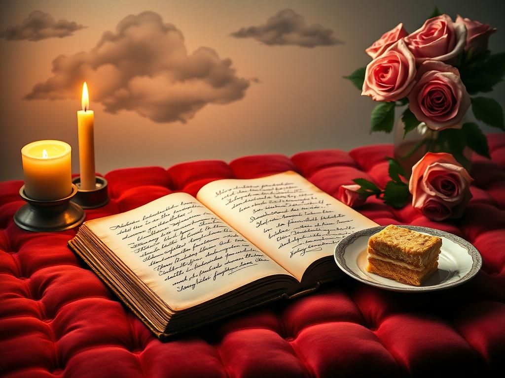 Flick International A vintage-inspired diary on a velvet surface surrounded by candlelight, symbolizing complex relationships