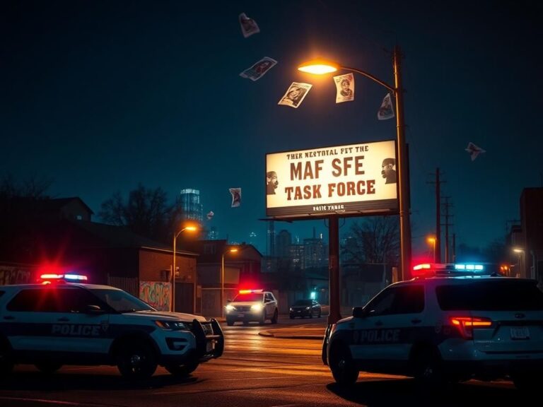 Flick International Dramatic nighttime cityscape of Memphis, Tennessee with police and National Guard vehicles responding to crime.