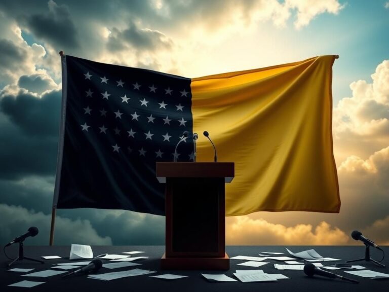 Flick International A divided United States flag symbolizing political conflict and hope