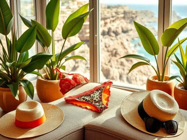 Flick International Leopard-print bikini elegantly displayed on a chaise lounge