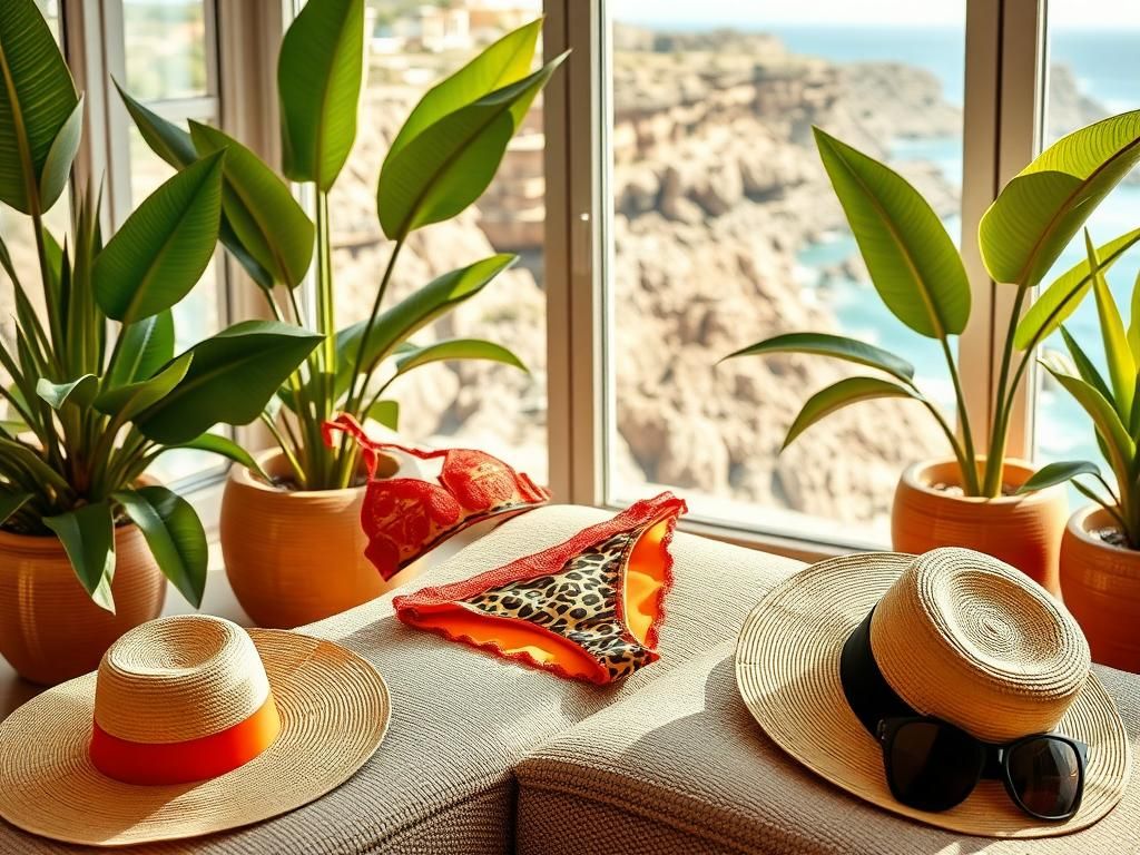 Flick International Leopard-print bikini elegantly displayed on a chaise lounge