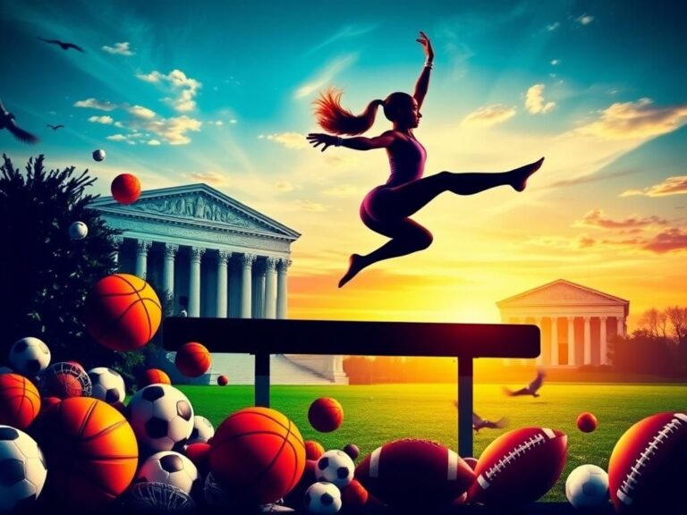 Flick International A dynamic silhouette of a female gymnast performing on the balance beam